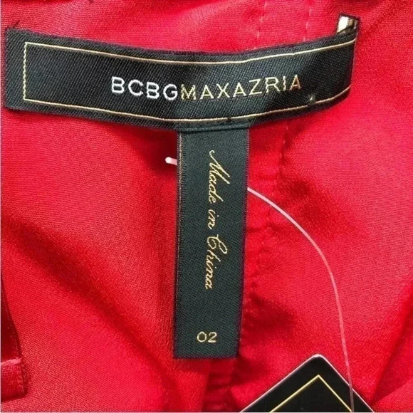 BCBGMaxAzria blue and red pleated strapless mini dress with belt sz 2 - Picture 7 of 9